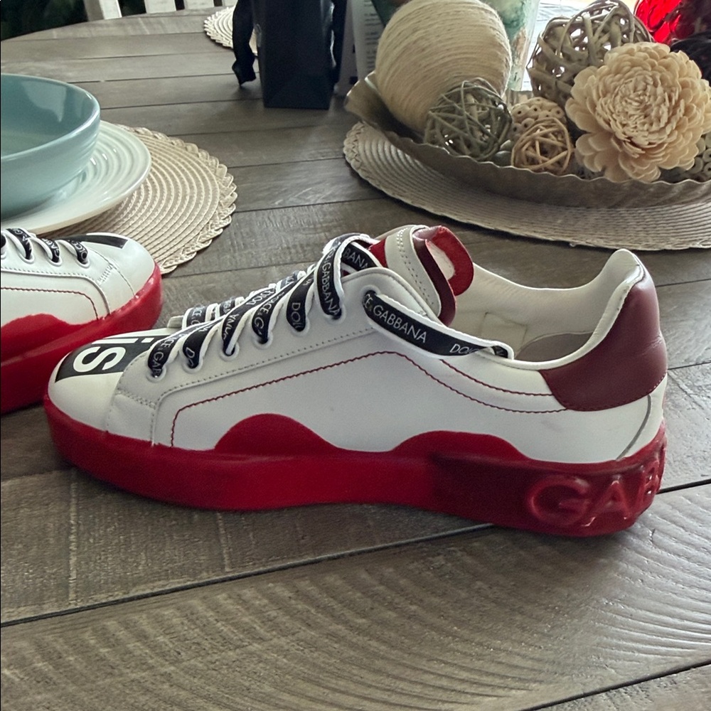 Dolce Gabbana Love Graphic Sneakers with Red Soles - Picture 10 of 13